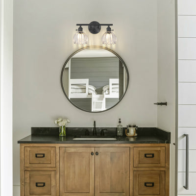 Orbixa Clear Glass 2-Lights Wall Sconce 37.8cm W