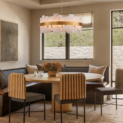 Nocturne Alabaster Round Chandelier 32"