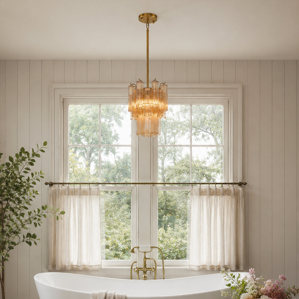 Dawel Glass Round Chandelier 12"D