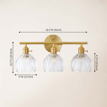 Orbixa Clear Glass 3-Lights Wall Sconce 47.7cm W