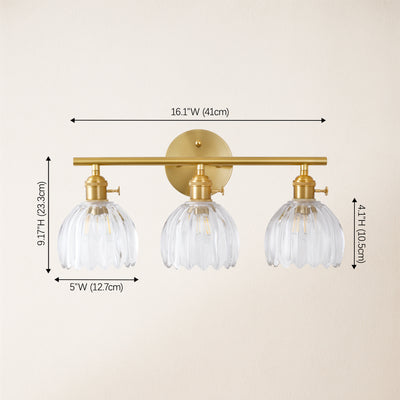 Orbixa Clear Glass 3-Lights Wall Sconce 47.7cm W