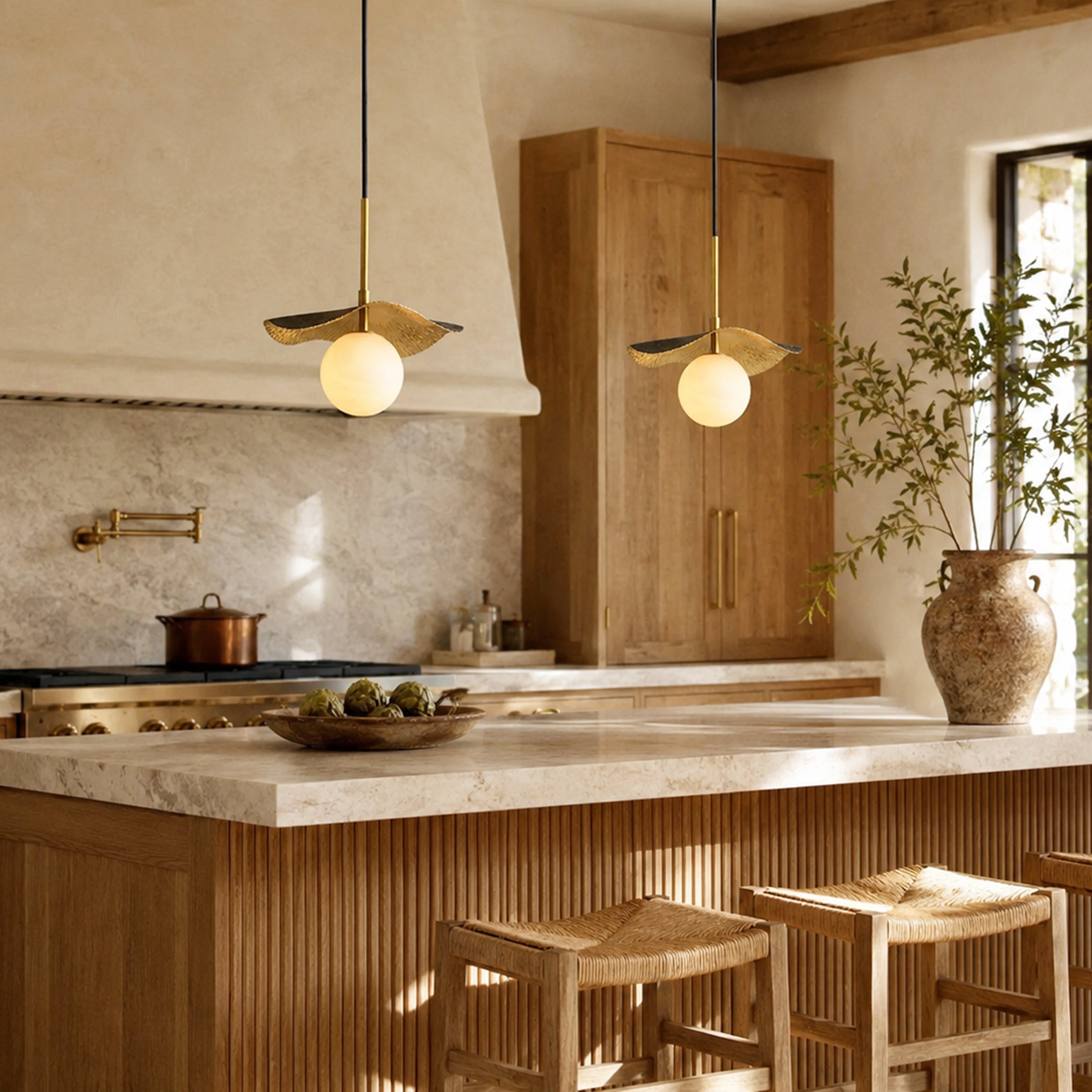 Ondine Alabaster Spherical Pendant Light