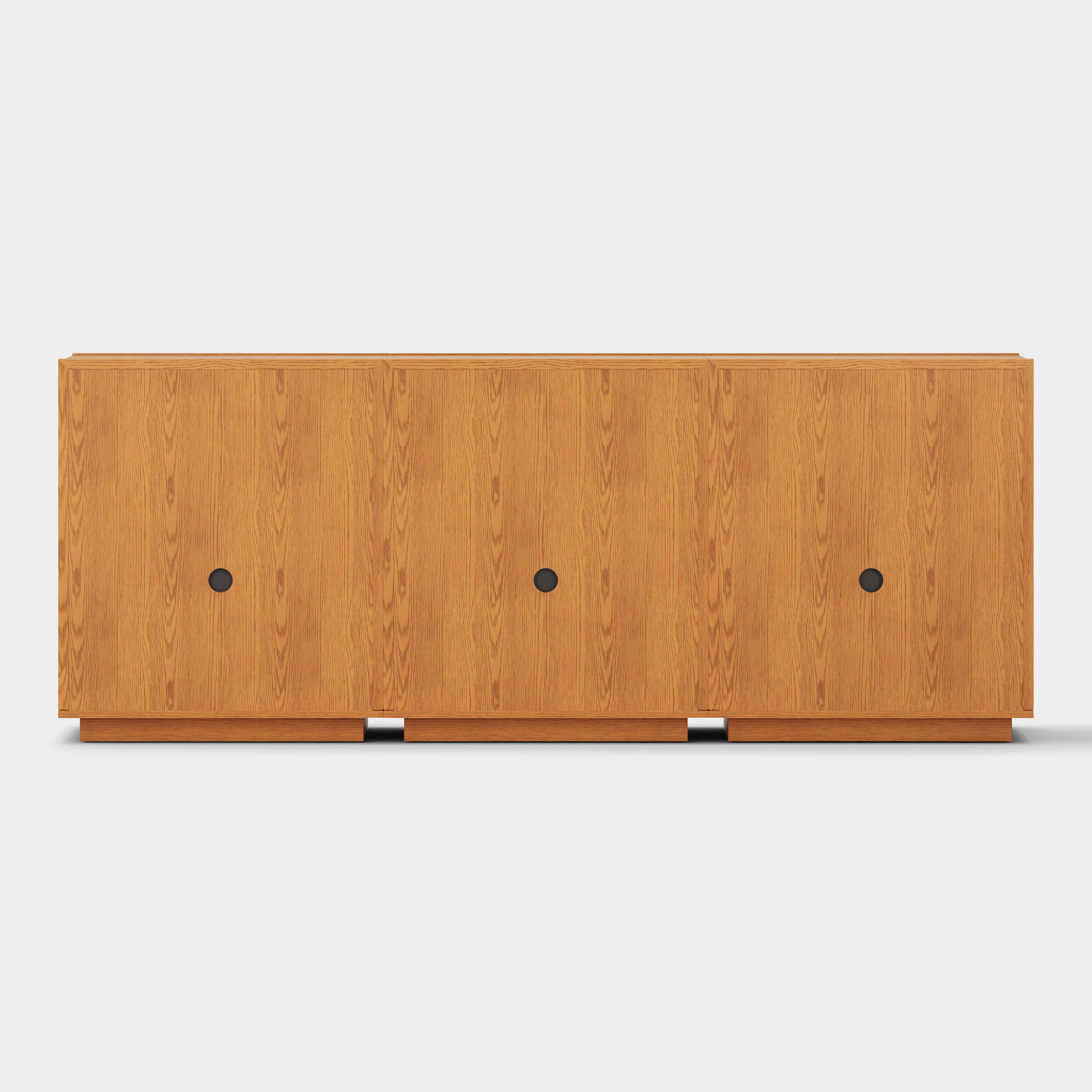 Alvar Arched 96" Oak Sideboard with Drawers(Set of 3)