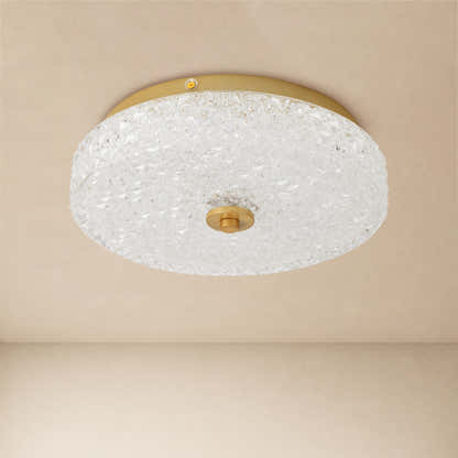 Marielle Crystal Glass Round Flush Mount