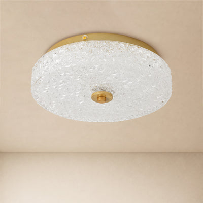 Marielle Crystal Glass Round Flush Mount