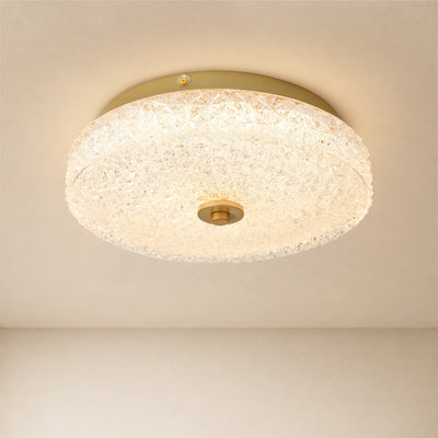 Marielle Crystal Glass Round Flush Mount