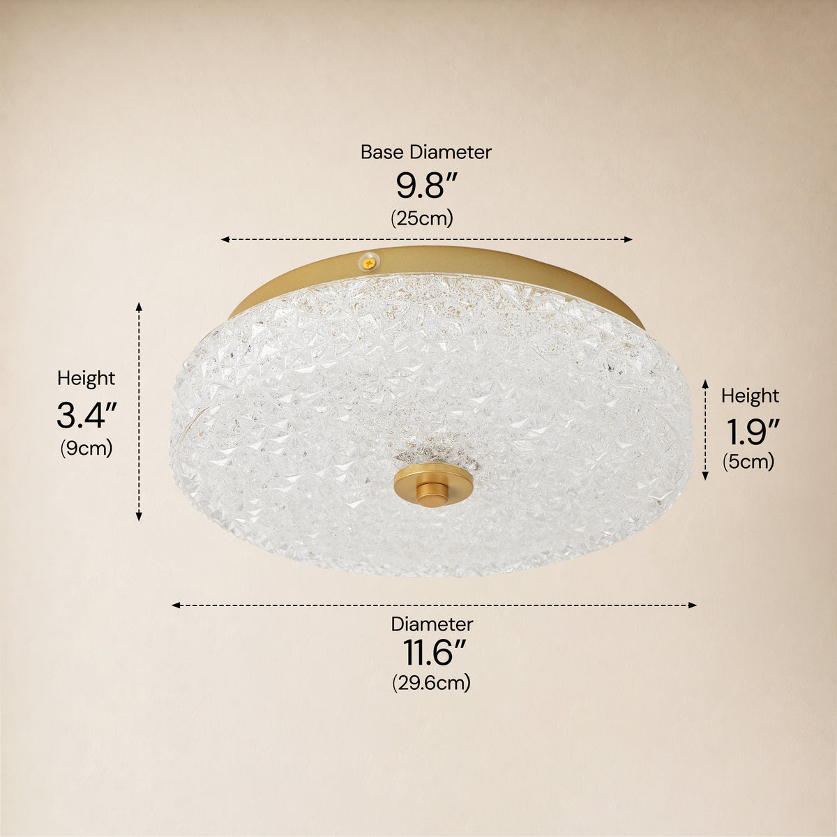 Marielle Crystal Glass Round Flush Mount