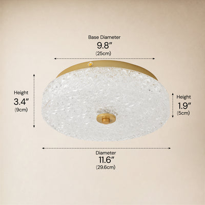 Marielle Crystal Glass Round Flush Mount