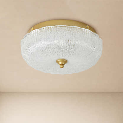 Marielle Pumpkin Crystal Glass Round Flush Mount