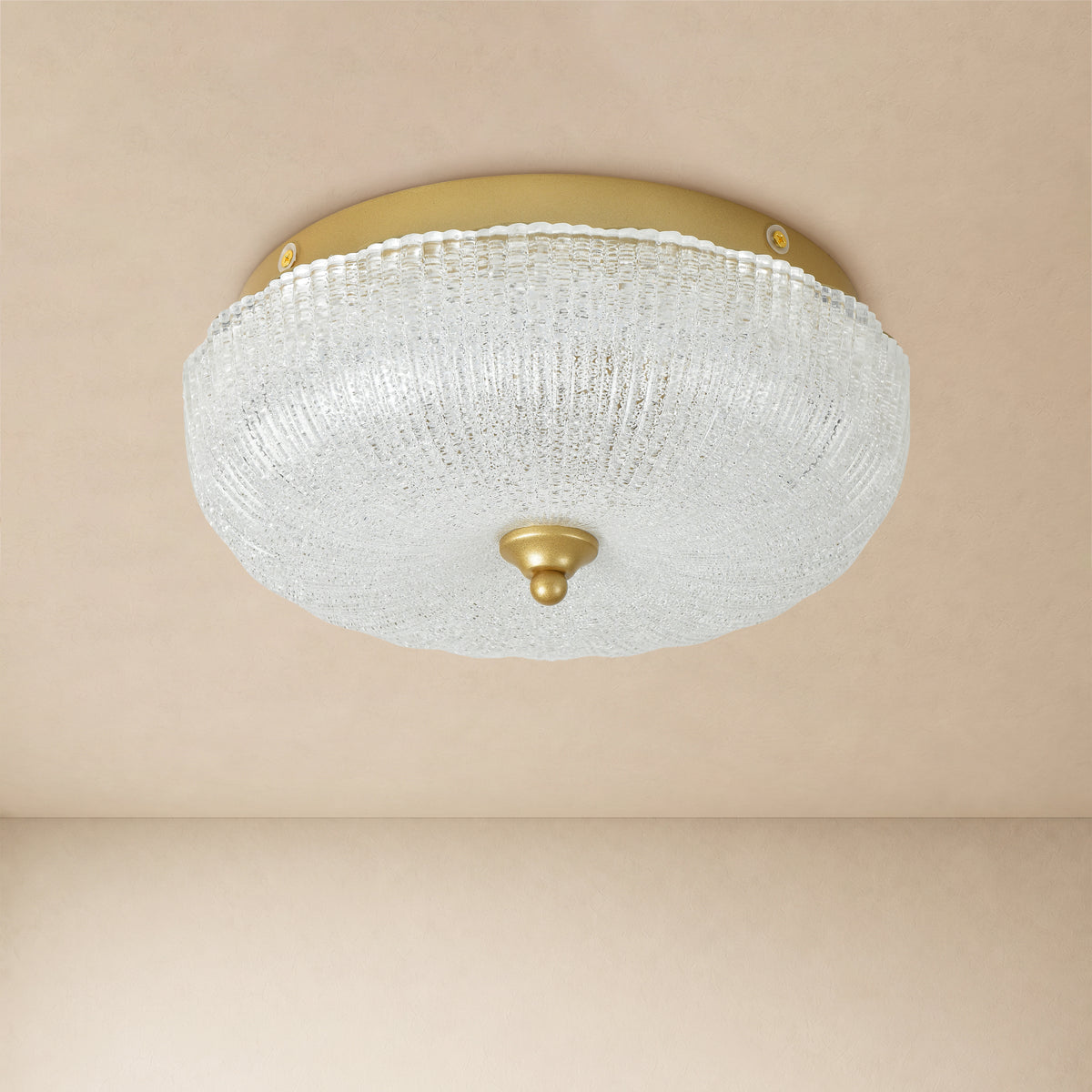 Marielle Pumpkin Crystal Glass Round Flush Mount