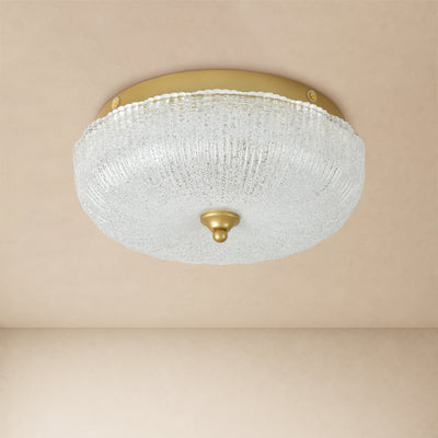 Marielle Pumpkin Crystal Glass Round Flush Mount