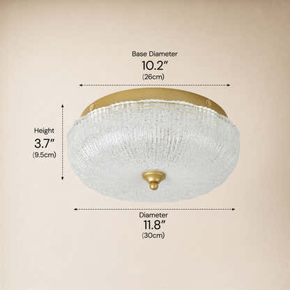 Marielle Pumpkin Crystal Glass Round Flush Mount