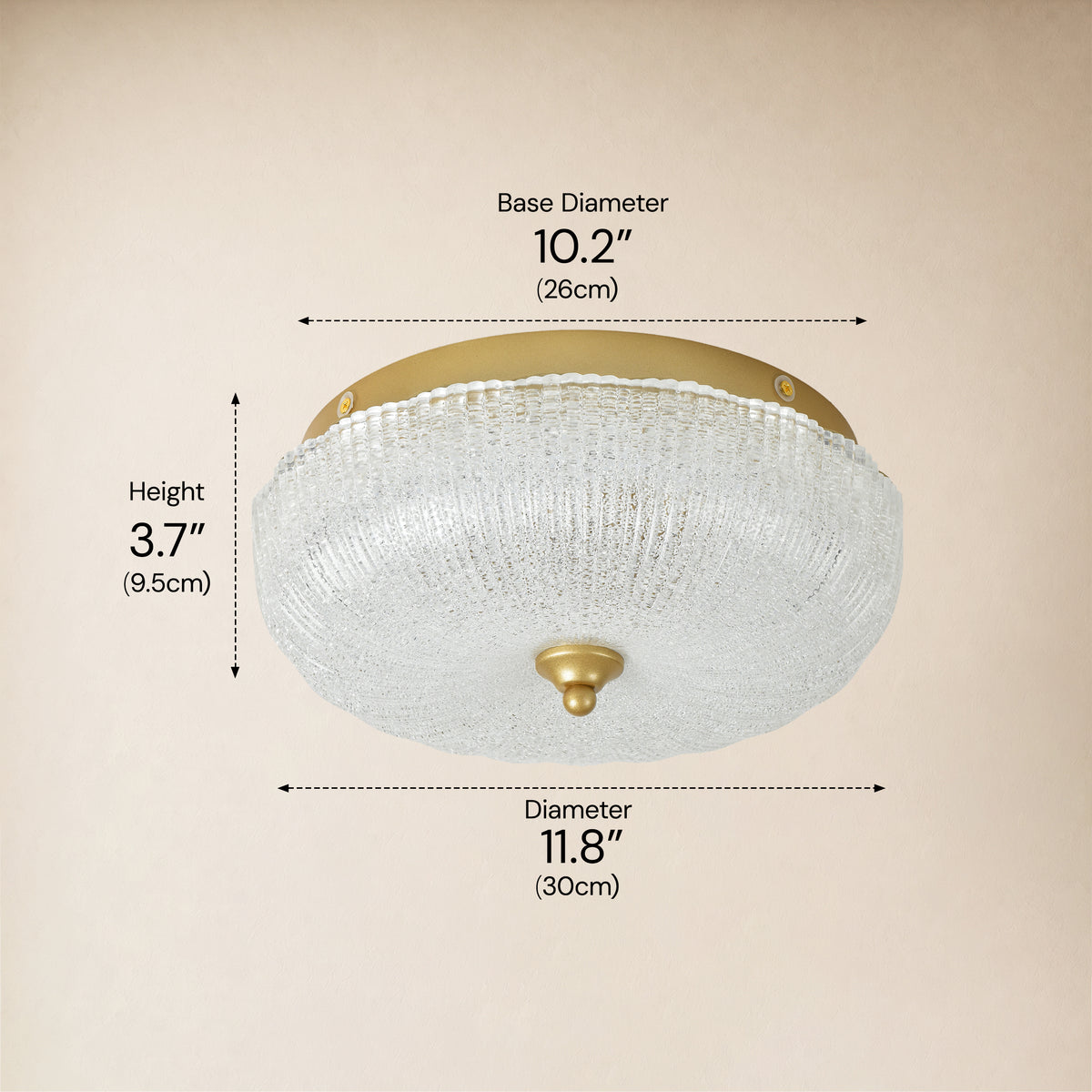 Marielle Pumpkin Crystal Glass Round Flush Mount