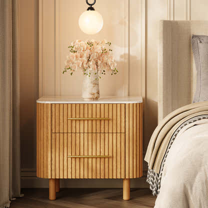 Charlie Sintered Stone Nightstand 26" W