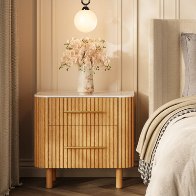 Charlie Sintered Stone Nightstand 26" W