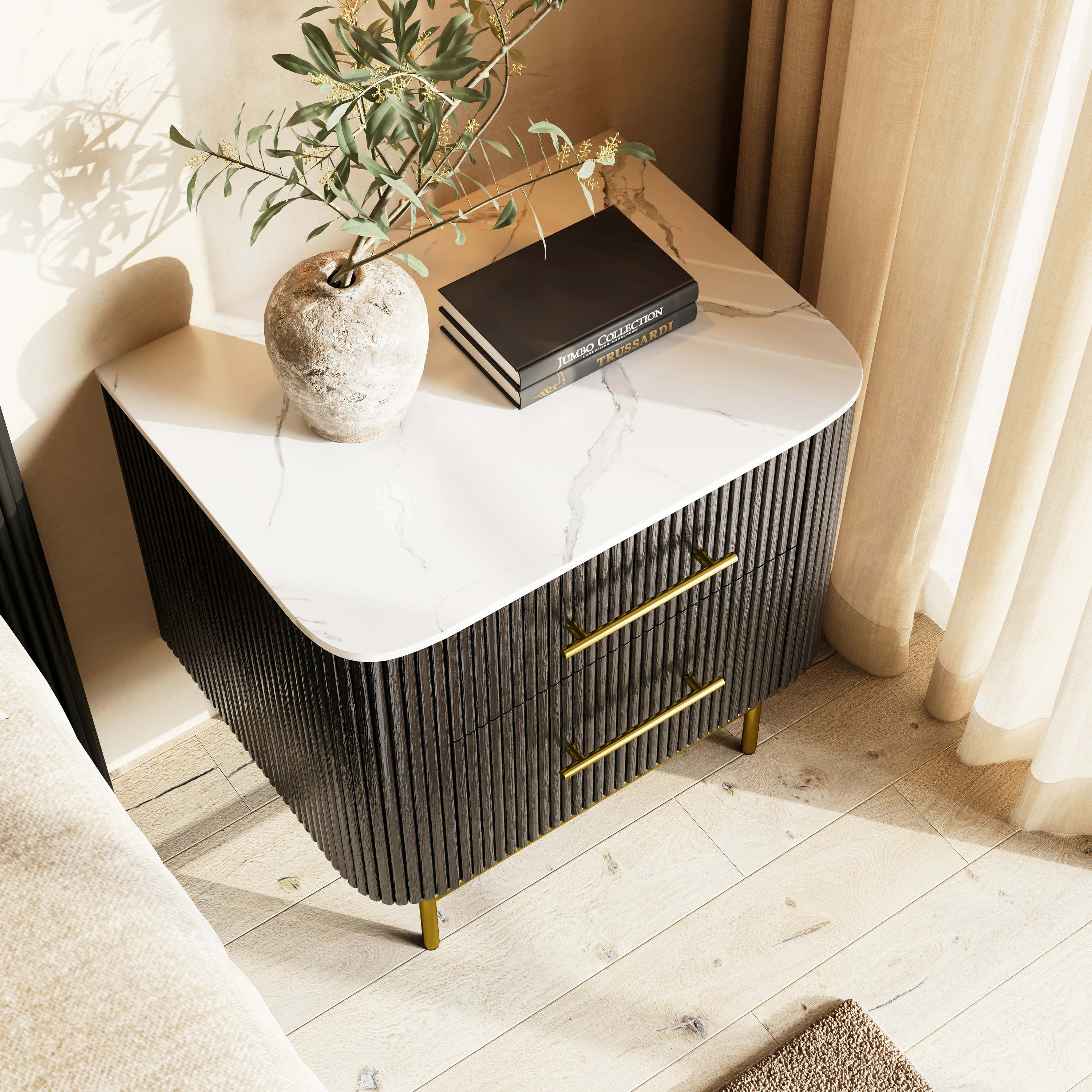 Ewan Sintered Stone Nightstand 26"W