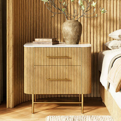 Ewan Sintered Stone Nightstand 26"W