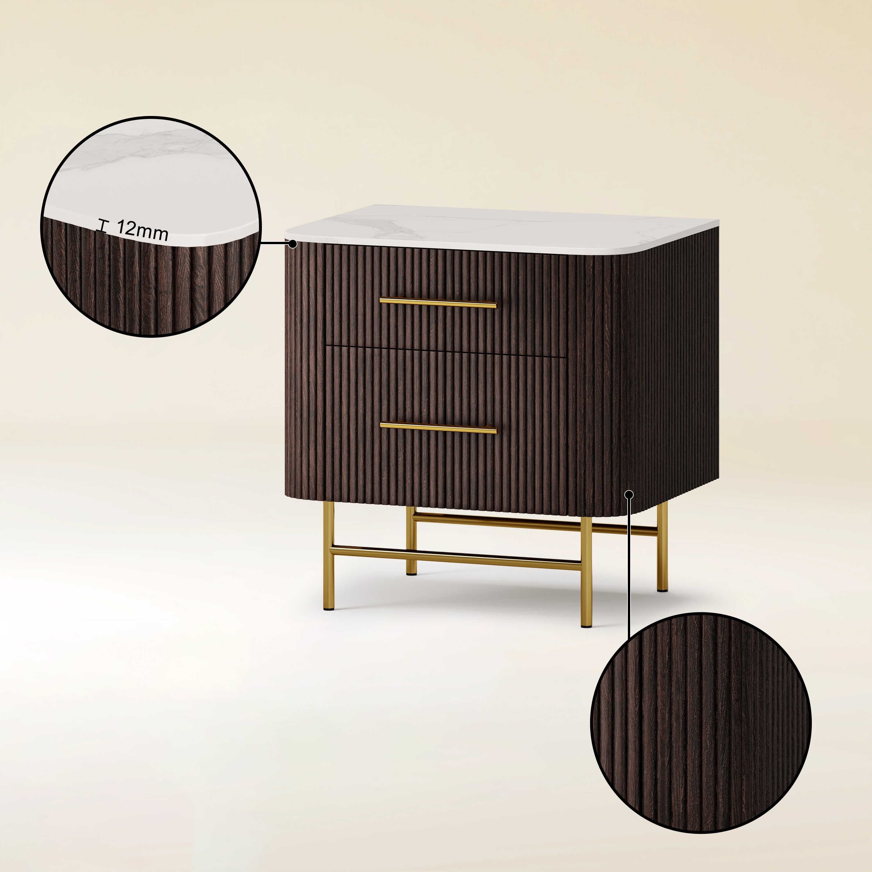 Ewan Sintered Stone Nightstand 26"W