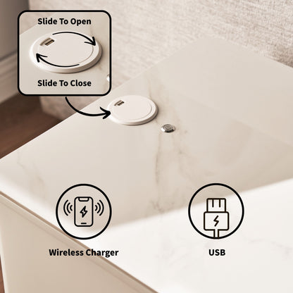 Celia Burnt Stone Nightstand 20"