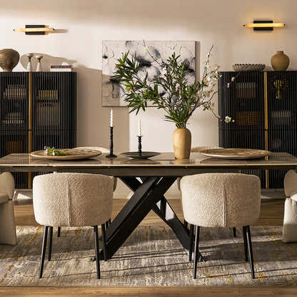 Labarthe Extended Rectangular Sintered Stone Dining Table 160cm-240cm