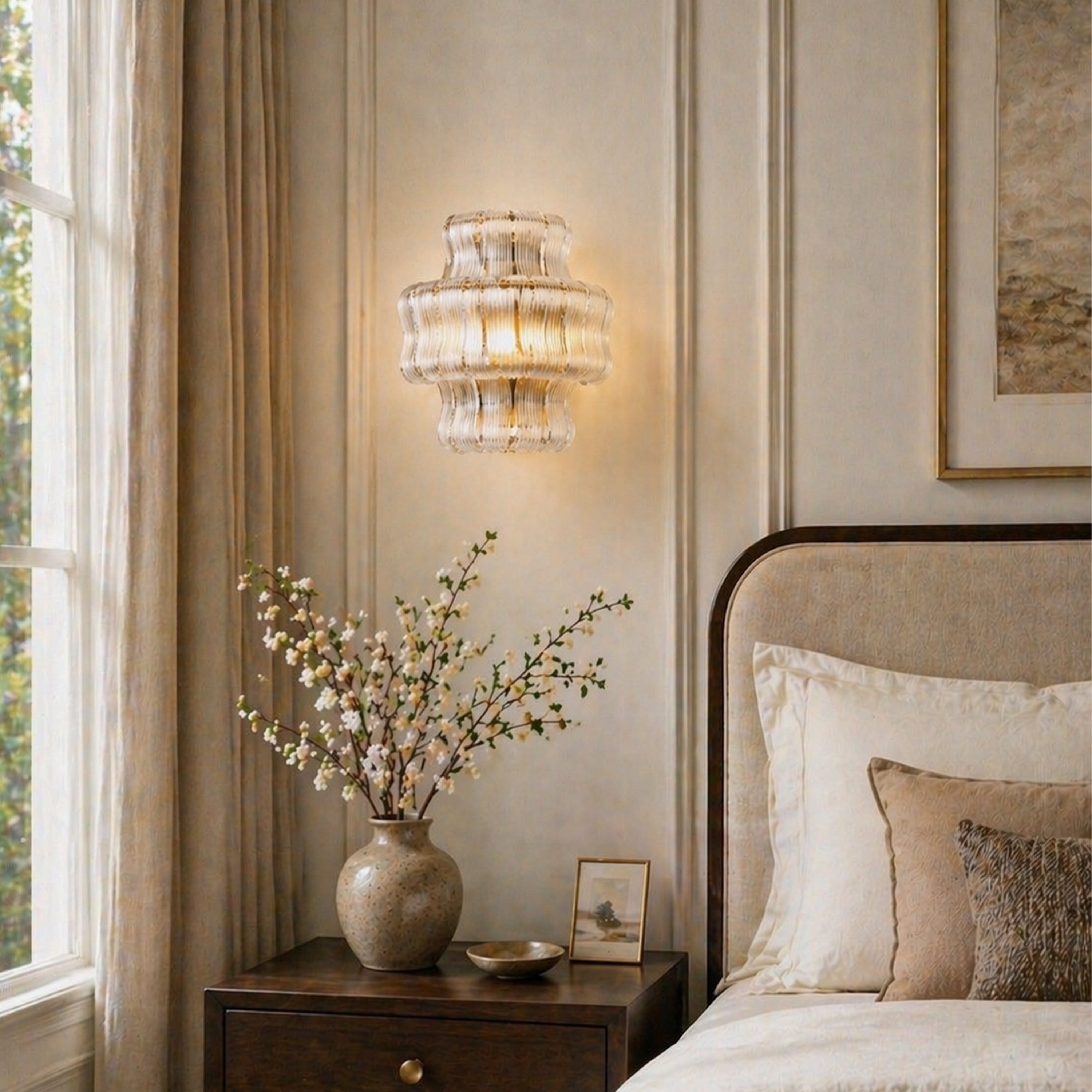 Ondalia Tiered Glass Wall Sconce