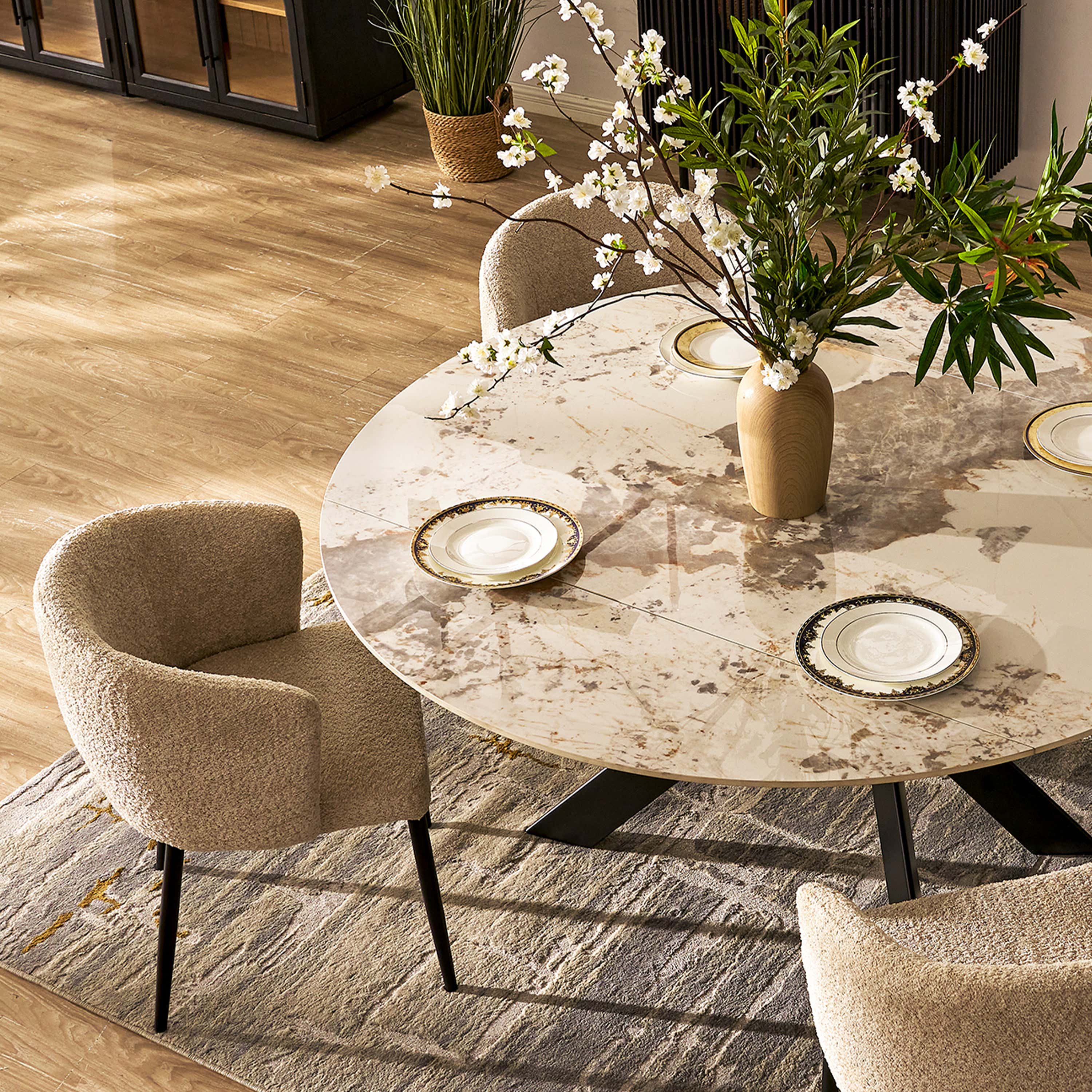 Labarthe Round Sintered Stone Dining Table 160cm