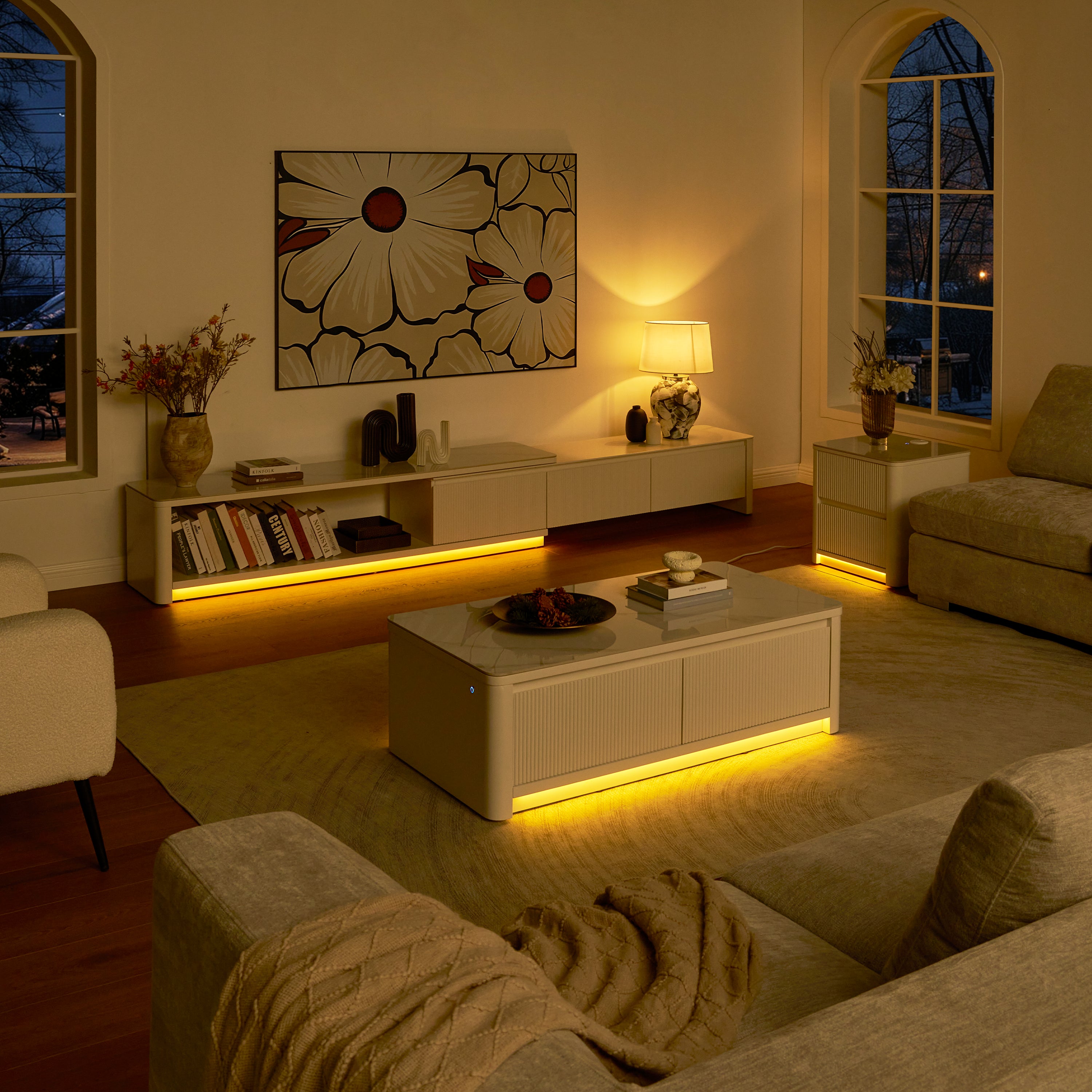 Celia Oak Media Console 71"