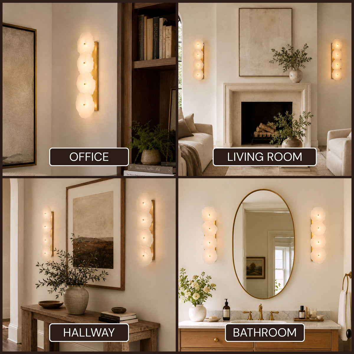 Moira Alabaster 4 Lights Wall Sconce