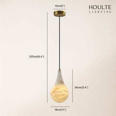 Ares Alabaster Modern Water-Drop Pendant 17.7cm