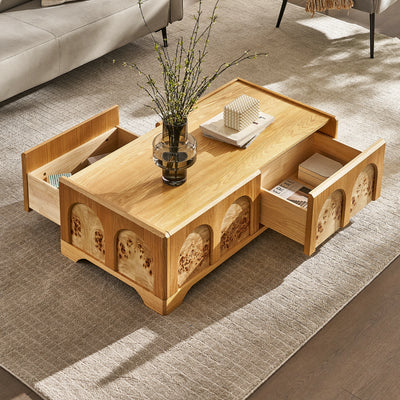 Aurora Oak Coffee Table and Media Console Set