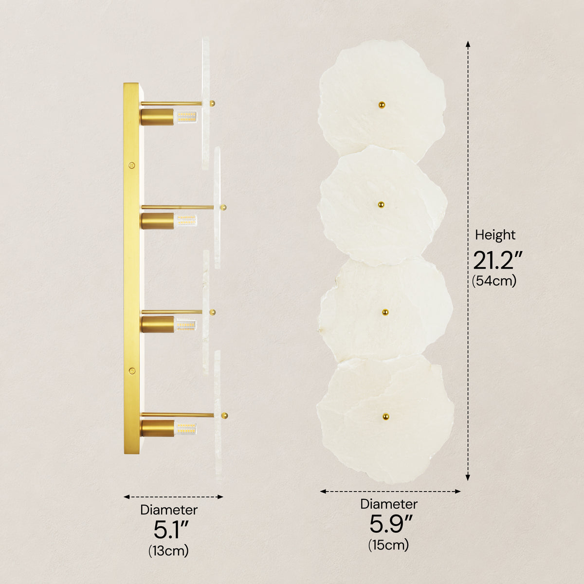 Moira Alabaster 4 Lights Wall Sconce
