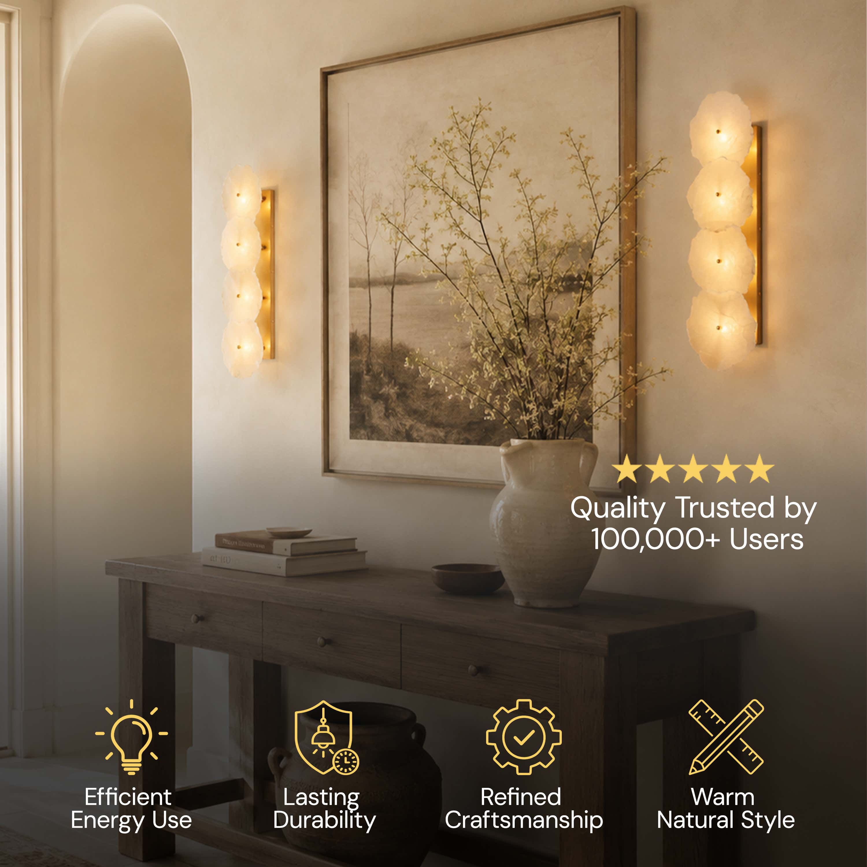 Moira Alabaster 4 Lights Wall Sconce