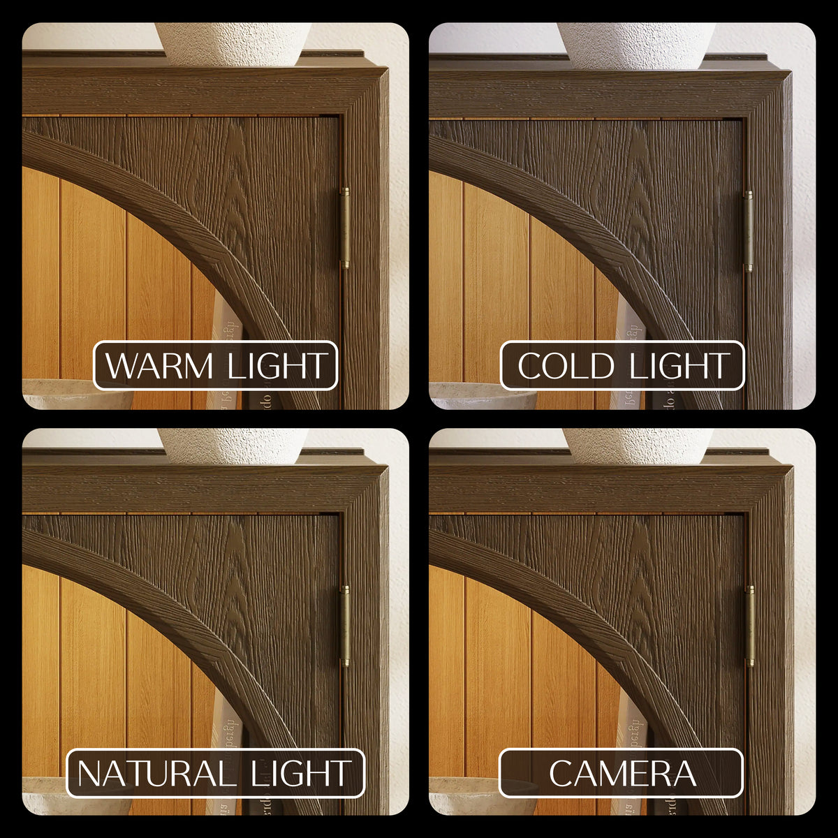 Alvar Arched 91″ Oak Media Console(Set of 3)