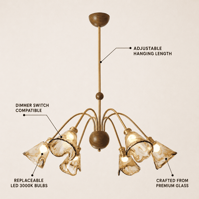 Ambrea Tulip Glass Chandelier