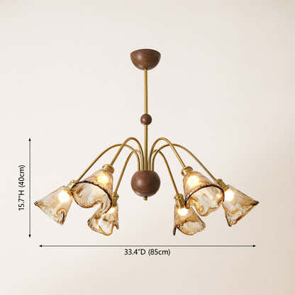 Ambrea Tulip Glass Chandelier
