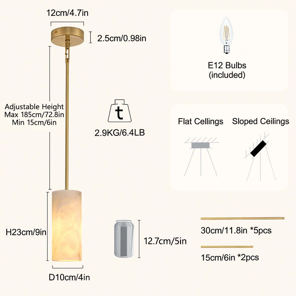 Arlo Alabaster Pendant Lights 10cm