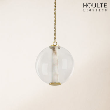 Auroba Alabaster Tube Glass Globe Pendant