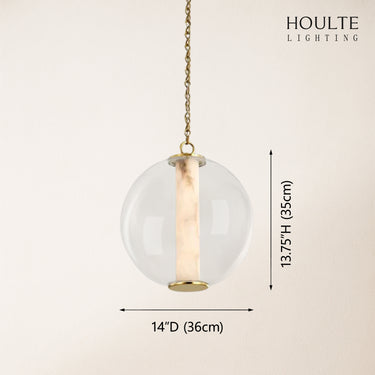 Auroba Alabaster Tube Glass Globe Pendant