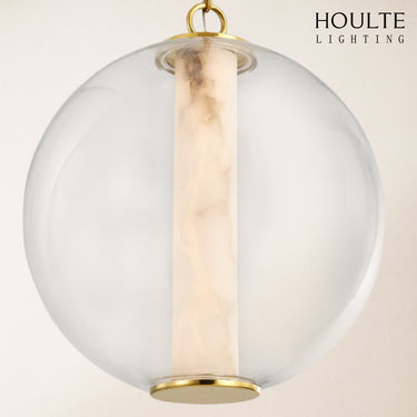 Auroba Alabaster Tube Glass Globe Pendant