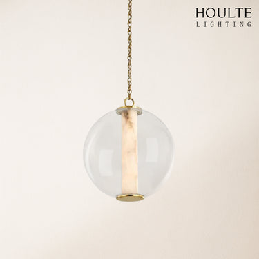 Auroba Alabaster Tube Glass Globe Pendant