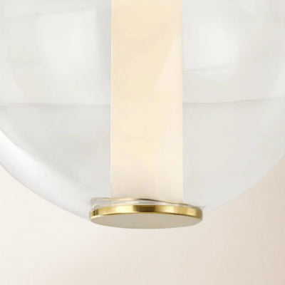 Auroba Alabaster Tube Glass Globe Pendant 14''D