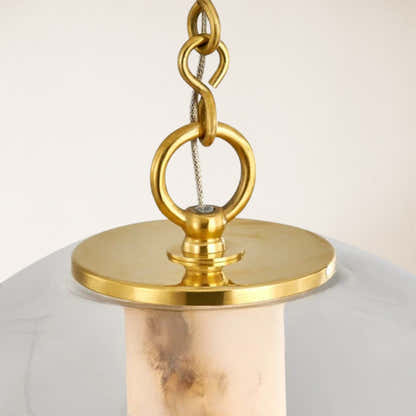 Auroba Alabaster Tube Glass Globe Pendant 14''D