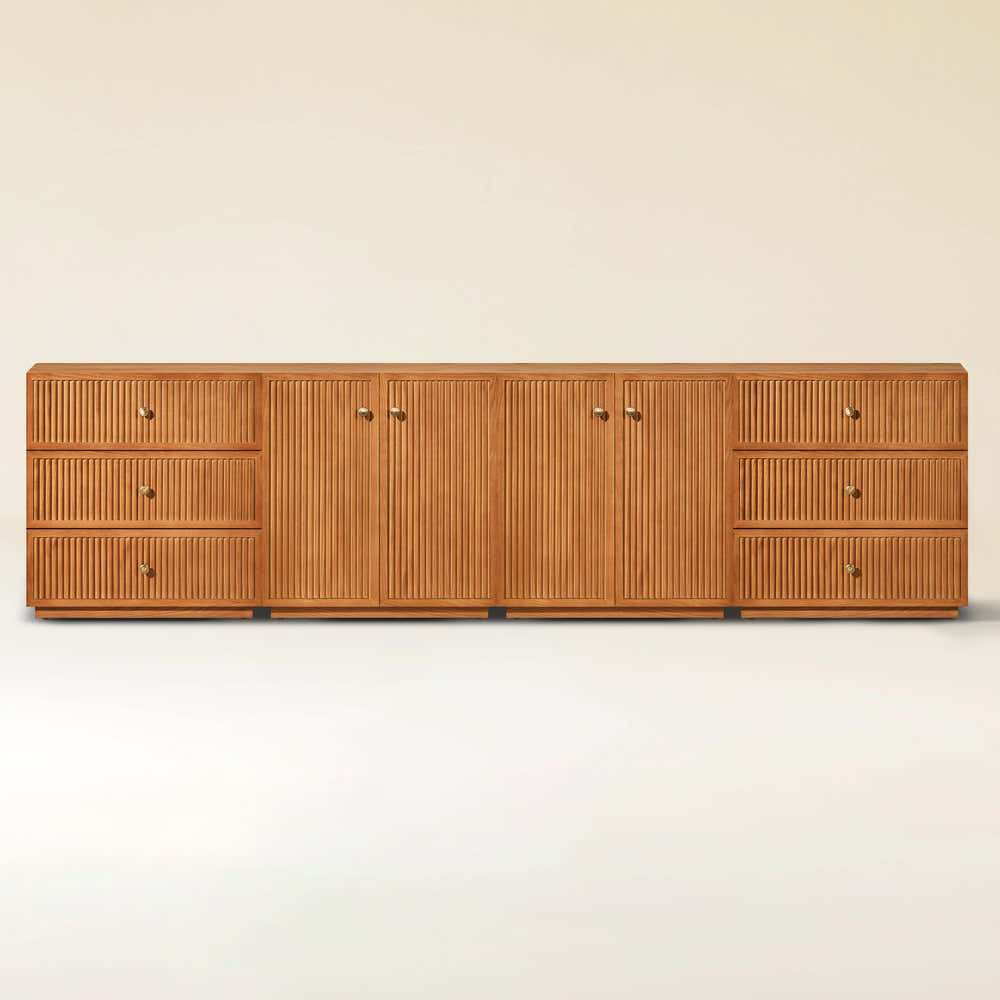 Avery Oak Modular Media Console 120"W
