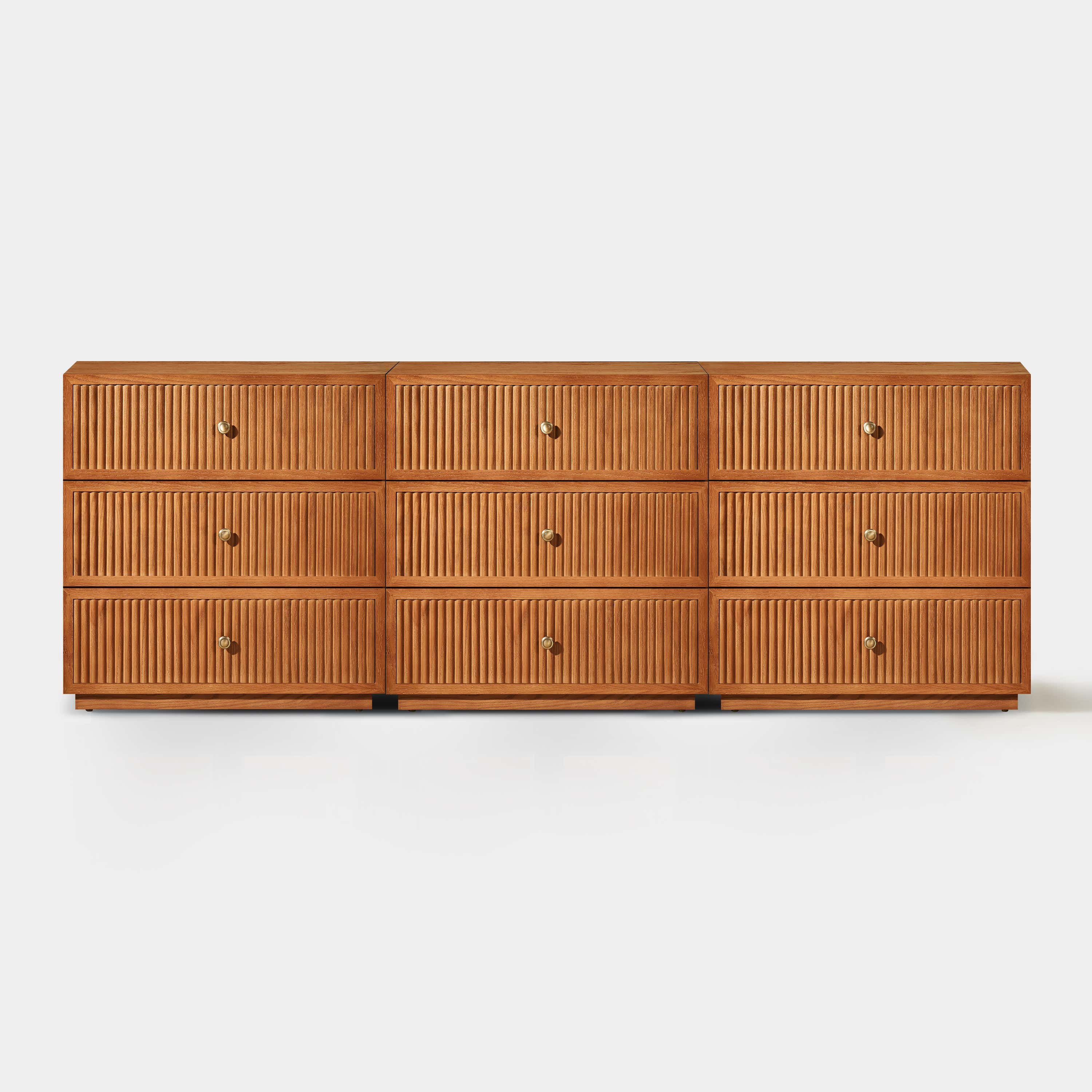 Avery Oak Drawer 90"W(Set of 3)
