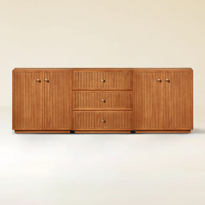 Avery Oak 3-Drawer Media Console 90"W