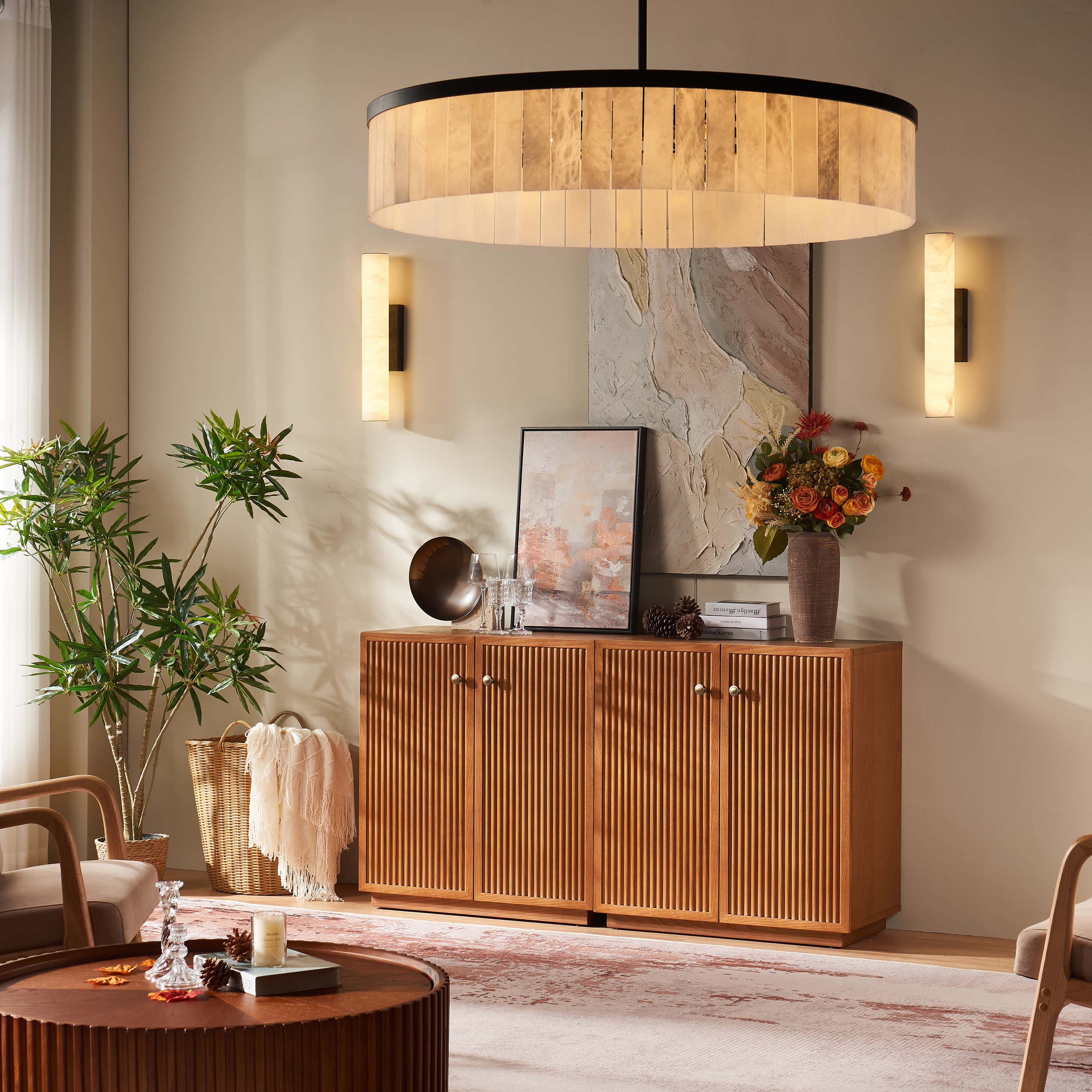 Avery Oak Console 60"W (Set of 2)