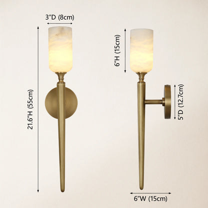 Axis Alabaster 1 Light Wall Sconce 54.8cm