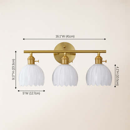 Orbixa Milky Glass 3-Lights Wall Sconce 47.7cm W