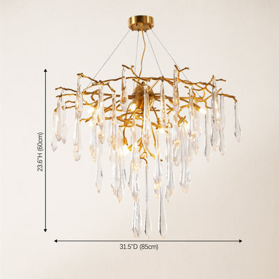 Aurevia Crystal Branch Round Chandelier