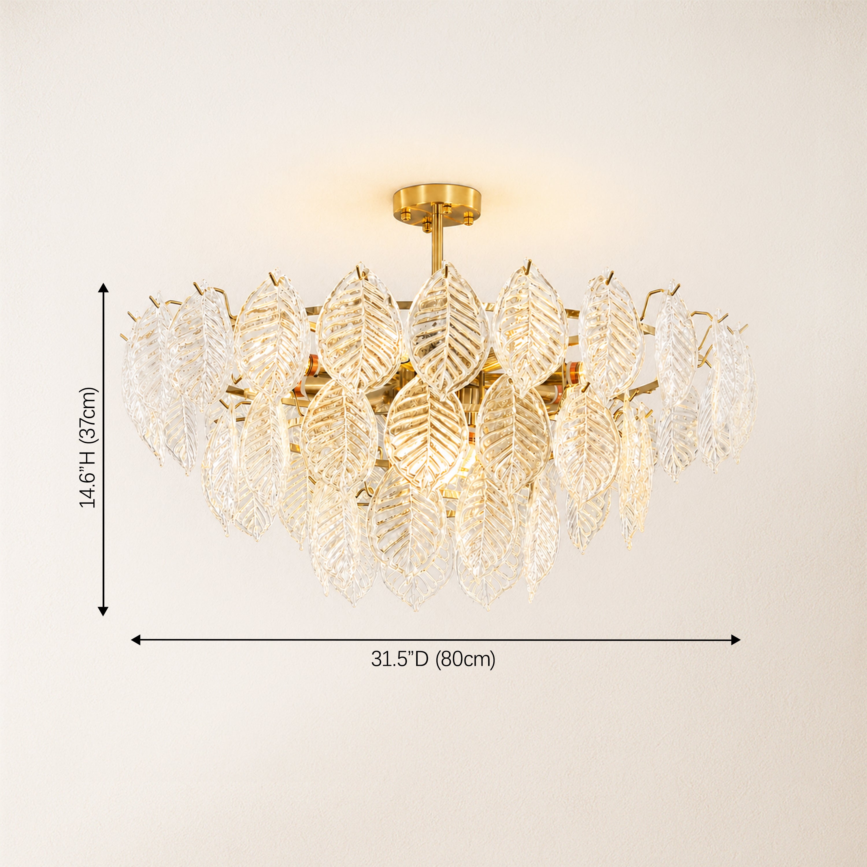 Sylvara Leaf Glass Chandelier